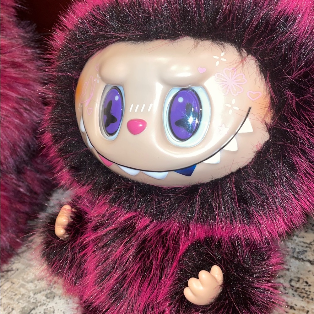 Fuzzy Pink and Black Large Labubu - Picture 4 of 7